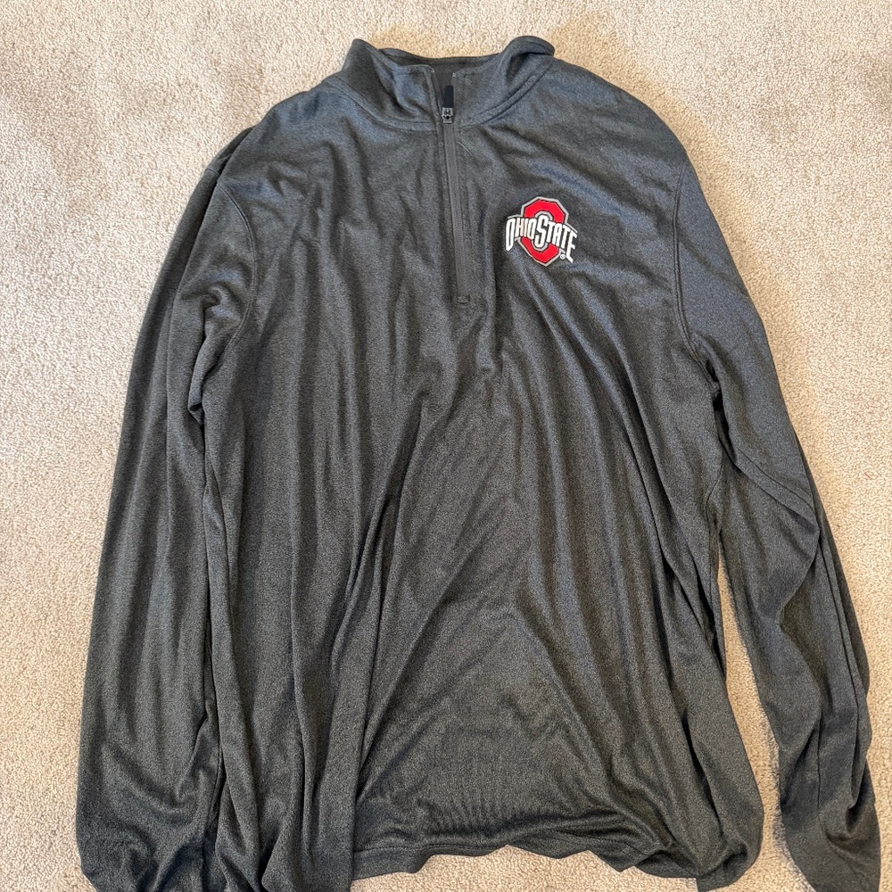 Ohio State Men’s lightweight 1/4 zip gray